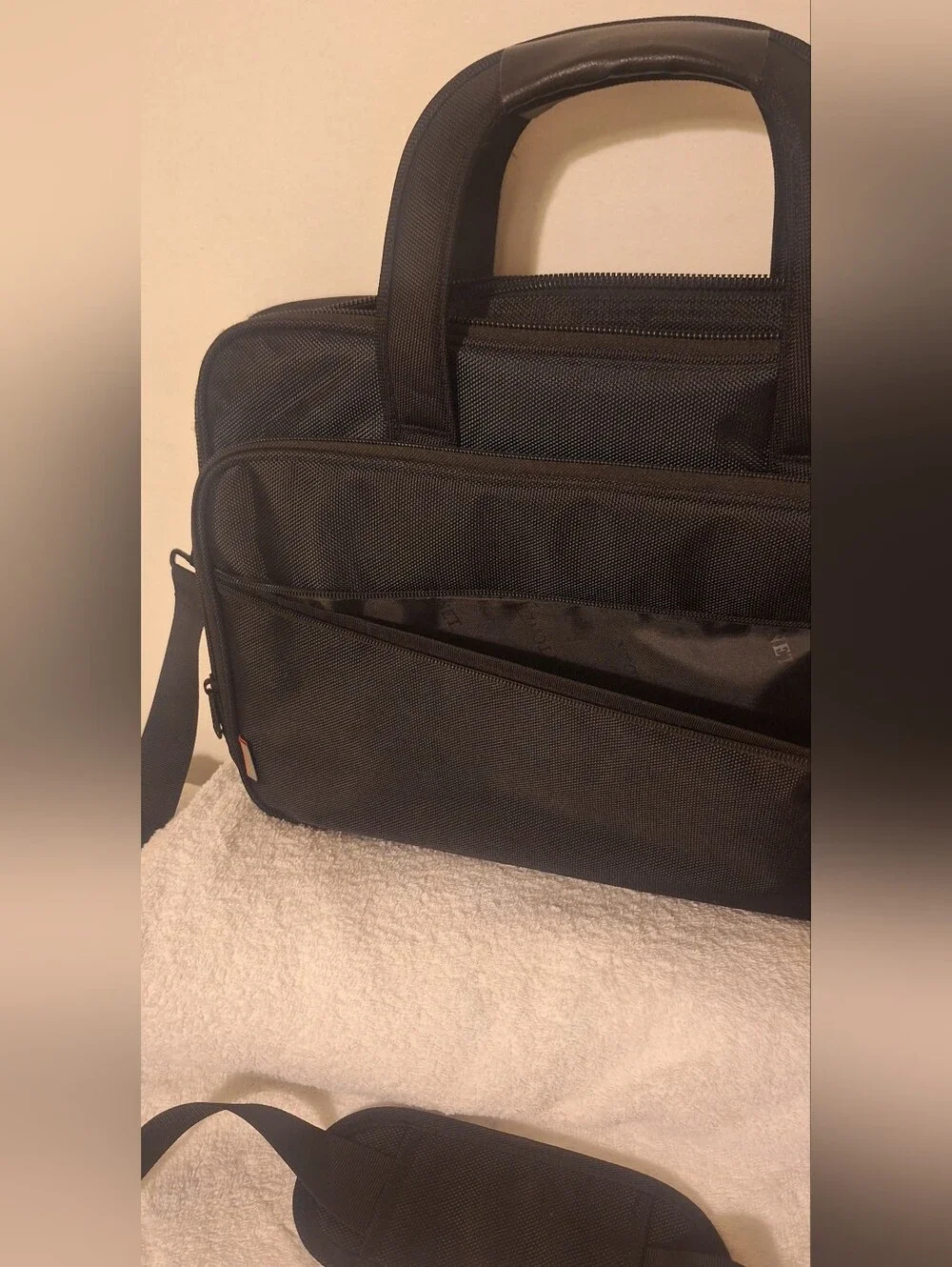YTONET Black Men's Laptop Briefcase with Shoulder Strap
